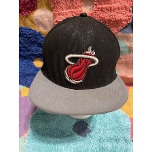 Mitchell & Ness Miami Heat Hat Snapback Black Hat Adjustable Adult Size Hat Cap